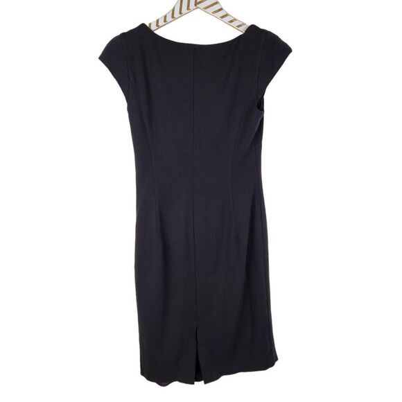 L.K. BENNETT Dress‎ Womens 4 Black Cap Sleeve Shift Dress Officecore Corpcore - Picture 2 of 9